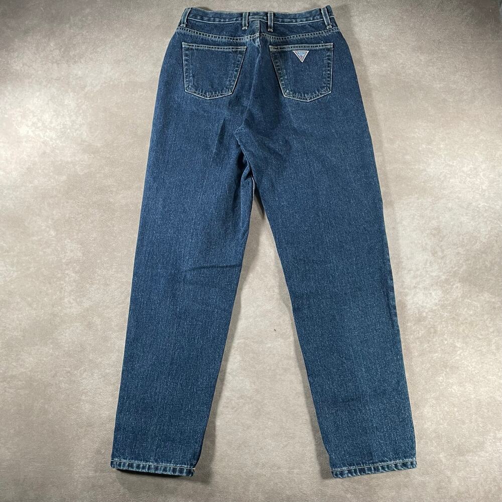 90s Vintage Guess Jeans Womens 28x28 High Rise Mom Tapered Dark Wash USA